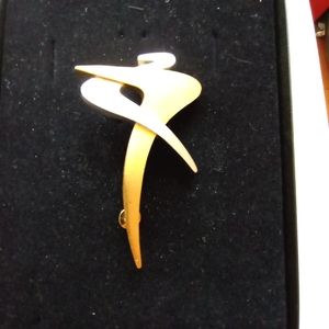 Lee Wolfe modernist 2 tones brooch